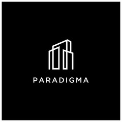 Fototapeta premium Line art Property Logo Template Design Vector Illustration