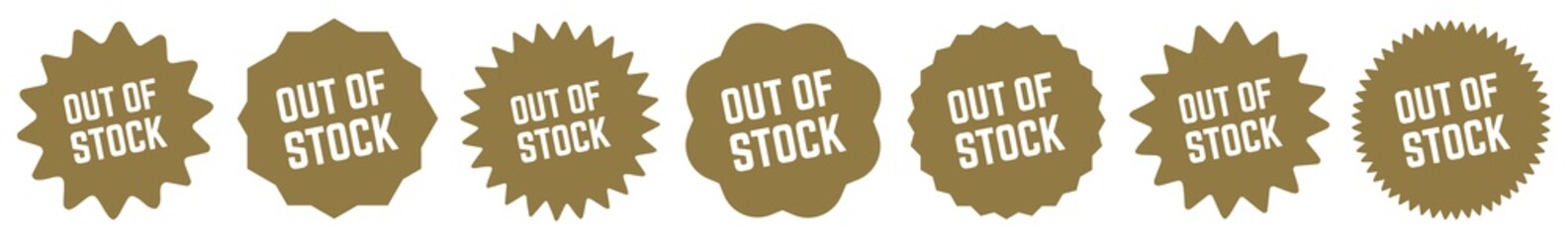Out Of Stock Tag Gold | Icon | Sticker | Deal Label | Variations