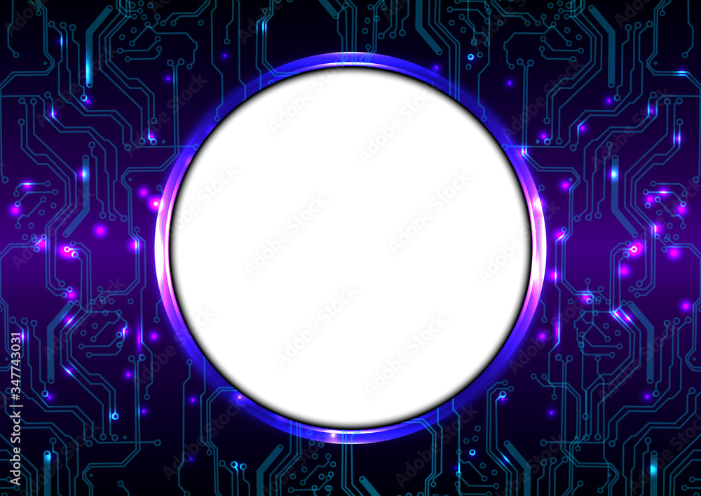 Poster abstract circuit and circle technology concept design. circuit concept vector background.illustratio