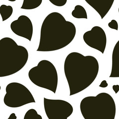 Seamless leaf pattern on white. Brown leaf silhouettes background