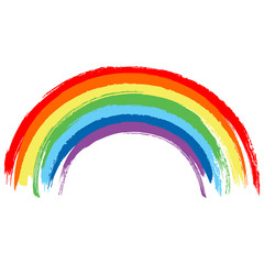 Fototapeta premium Bright rainbow arch isolated on white background