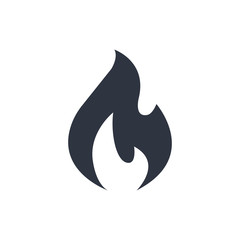 fire black icon in flat simple style. vector symbol