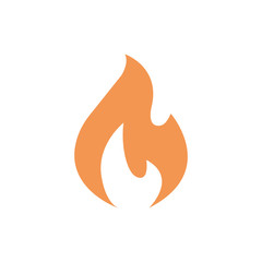 fire orange yellow icon in flat simple style. vector symbol