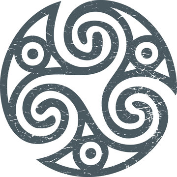 Celtic Gaelic sacred symbol triskele or triskelion isolated. Gaelic pagan triskeles spiral motif vector illustration.