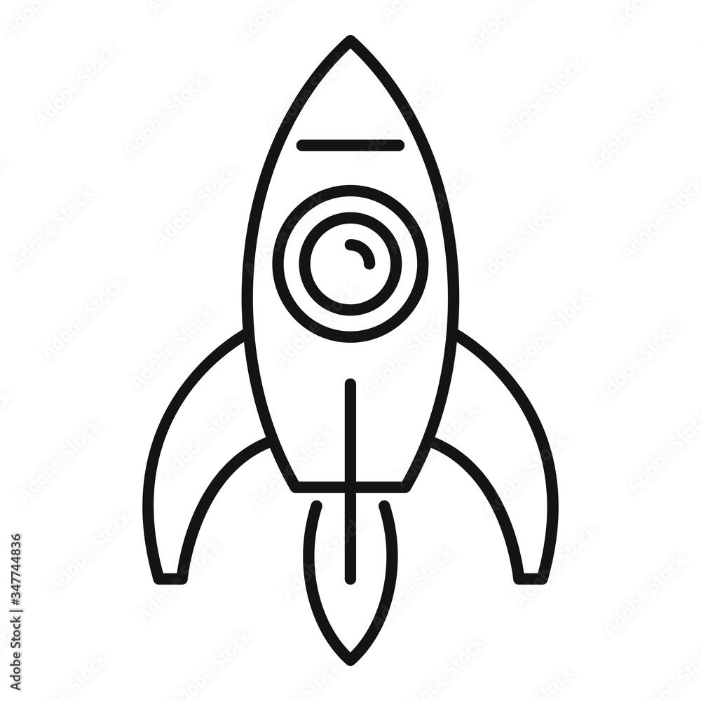 Poster relocation rocket icon. outline relocation rocket vector icon for web design isolated on white backg