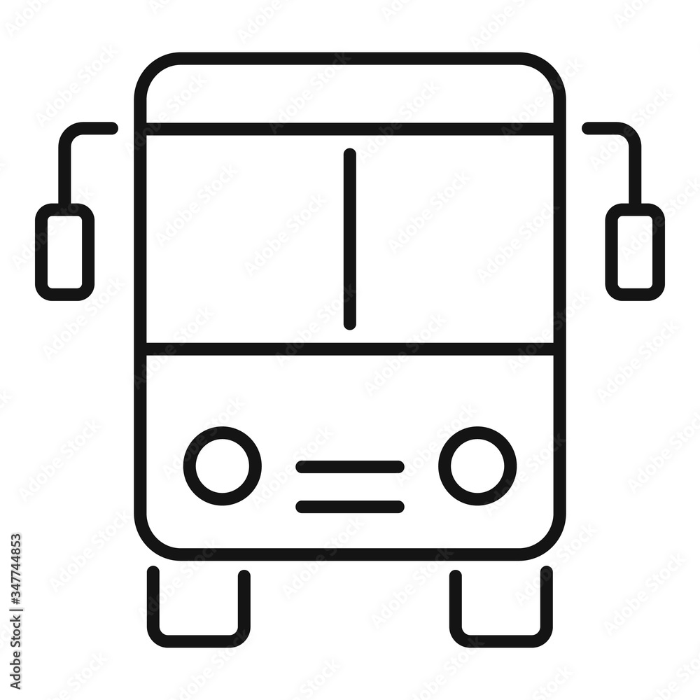 Poster bus relocation icon. outline bus relocation vector icon for web design isolated on white background