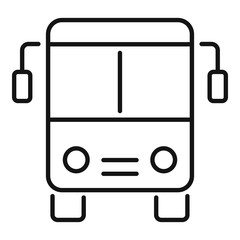 Bus relocation icon. Outline bus relocation vector icon for web design isolated on white background