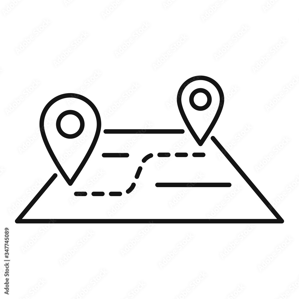 Poster travel map relocation icon. outline travel map relocation vector icon for web design isolated on whi