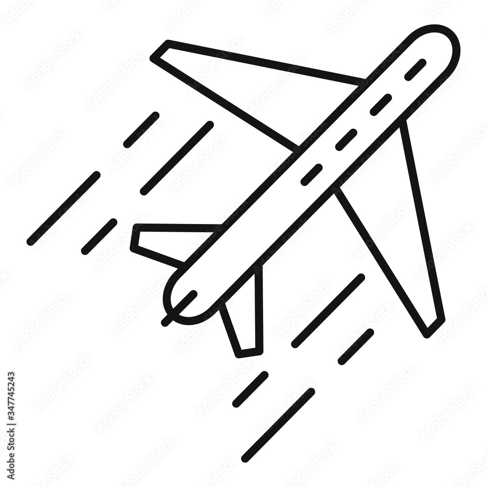 Poster airplane flight relocation icon. outline airplane flight relocation vector icon for web design isola
