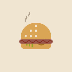 Hamburger icon. vector fast food symbol in flat style