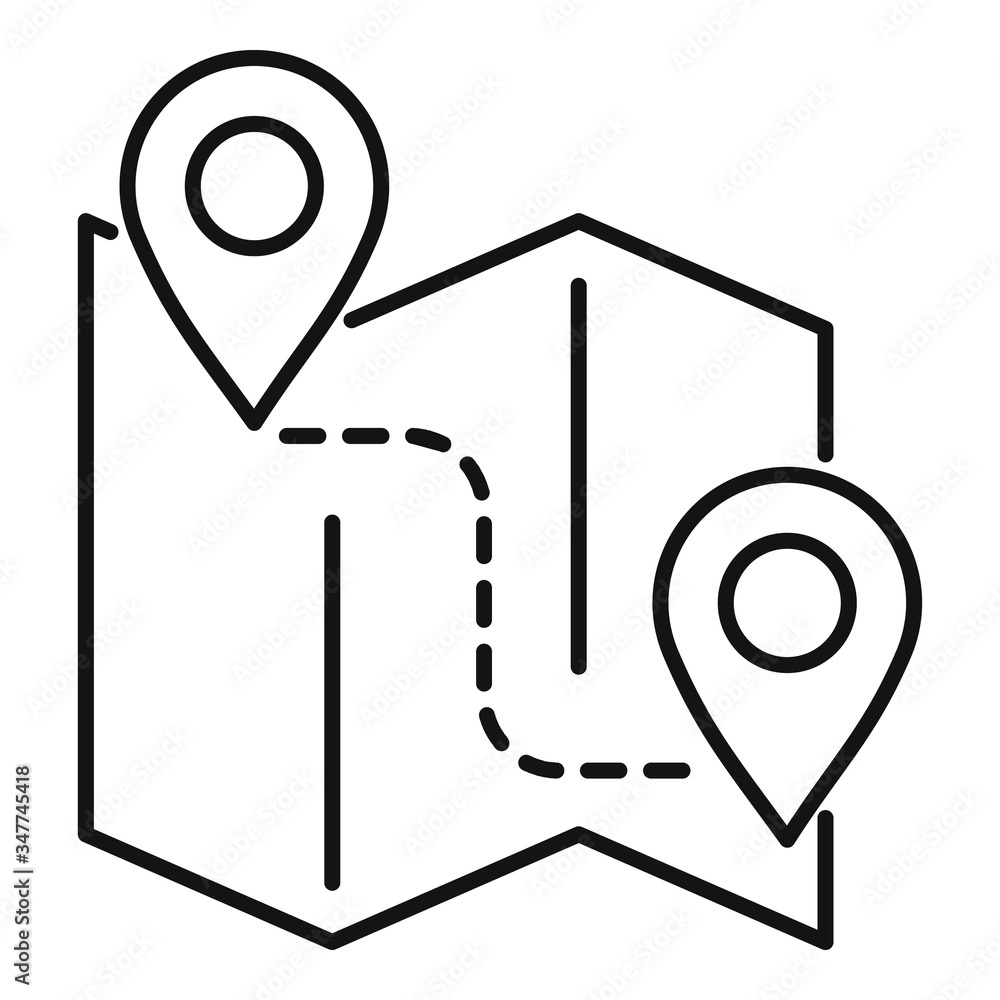 Poster paper map route icon. outline paper map route vector icon for web design isolated on white backgroun