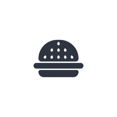 Hamburger icon. vector fast food black symbol in flat style
