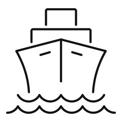 Cargo ship icon. Outline cargo ship vector icon for web design isolated on white background