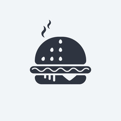 Hamburger icon. vector fast food symbol in flat style