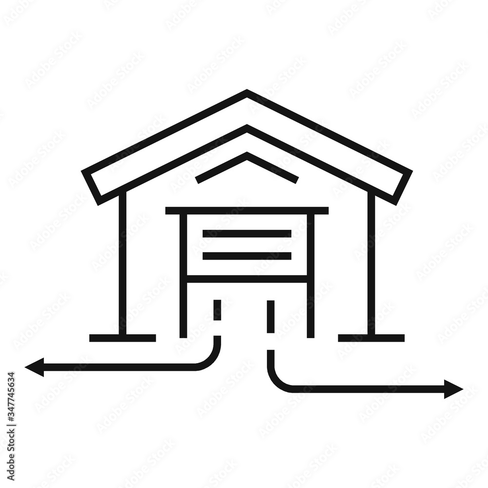 Poster warehouse store icon. outline warehouse store vector icon for web design isolated on white backgroun