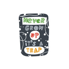 Hand-drawn lettering in sloppy style. Scandinavian doodles. Vector isolated motivation illustration
