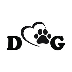 The footprint of an animal. Flat black and white icon.