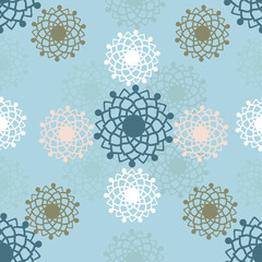 Vector traditional ornamental flower mandala seamless pattern background. Perfect for fabric, wallpaper and packaging projects.