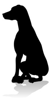 recommend clip art: A detailed animal silhouette of a pet dog