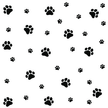 The footprint of an animal. Flat black and white icon.