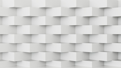 Abstract architectural background, the white wall angular shape, 3D render