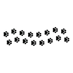 Fototapeta premium The footprint of an animal. Flat black and white icon.