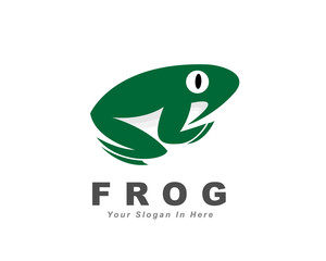 Obraz premium Simple minimalistic abstract green frog logo design inspiration