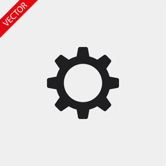 Gears vector icon , lorem ipsum Flat design