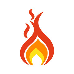 Fire flame icon design isolated on white background
