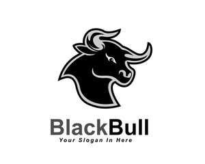 black head bull ox buffalo cow angry logo design inspiration