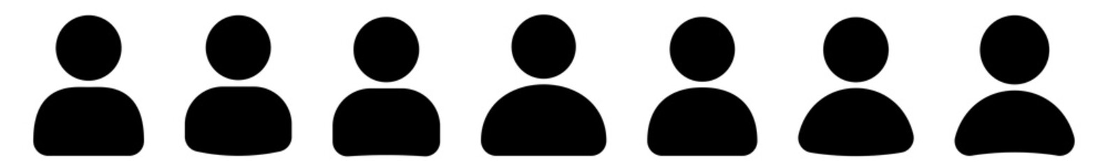 User Icon Black | Avatar Illustration | Client Symbol | Member Profile Logo | Login Head Sign | Isolated | Variations