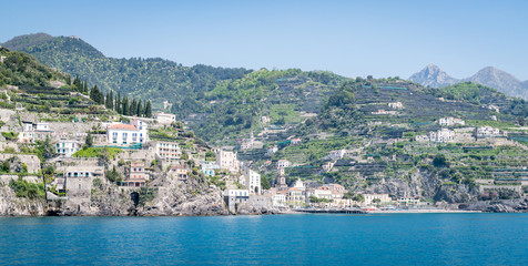 Sea View of Amalfi bay, Amalfi, Italy.