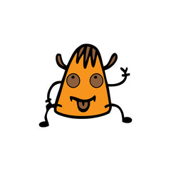 Cute cartoon monster. Vector funny monster character illustration design