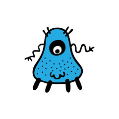 Cute cartoon monster. Vector funny monster character illustration design