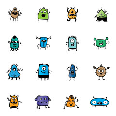 Cute cartoon monster. Vector funny monster character illustration design