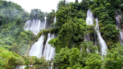 Aerial View at Thi Lo Su waterfall in Umphang Wildlife Sanctuary.  is claimed to be the largest and highest waterfall in northwestern Thailand.