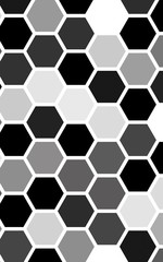 White honeycomb with a gradient color. Isometric geometry. 3D illustration