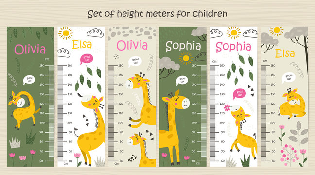 Kids height charts with Giraffes