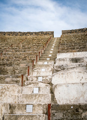 Ancient remains of an ampitheatre at Pompeii, Italy.
