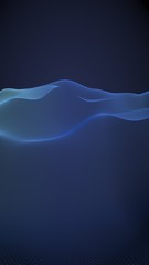 Abstract landscape on a blue background. Cyberspace grid. hi tech network. 3d technology illustration. Depth of field. 3D illustration