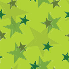 seamless pattern with green stars vector