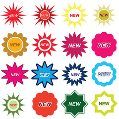 new sign vector set in multiple colors and shapes