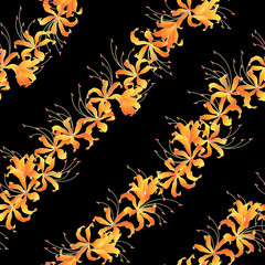 The cluster amaryllis pattern that is beautiful with Japanese style,