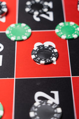 A Roulette table close up