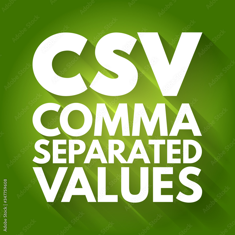 Poster csv - comma separated values acronym, technology concept background
