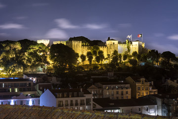 Fototapeta na wymiar sao jorge castle hostoric place in lisbon located in freguesia of santa maria maior portugal