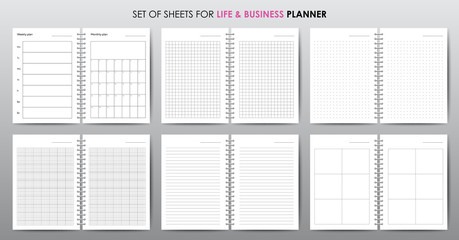 Simple vector business planner with open date - 347760868