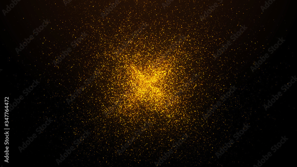 Wall mural gold particles abstract background with shining golden floor particle stars dust.beautiful futuristi