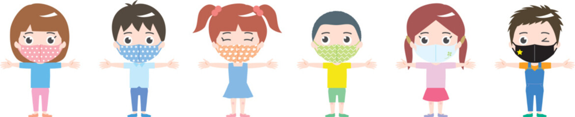 子供　マスク　イラスト
