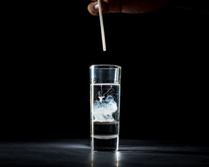 alcoholic cocktail with smoke decoration